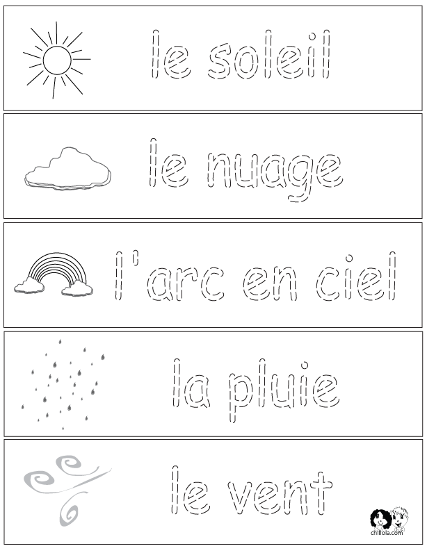 weather french worksheet french worksheets  vocabulary spring