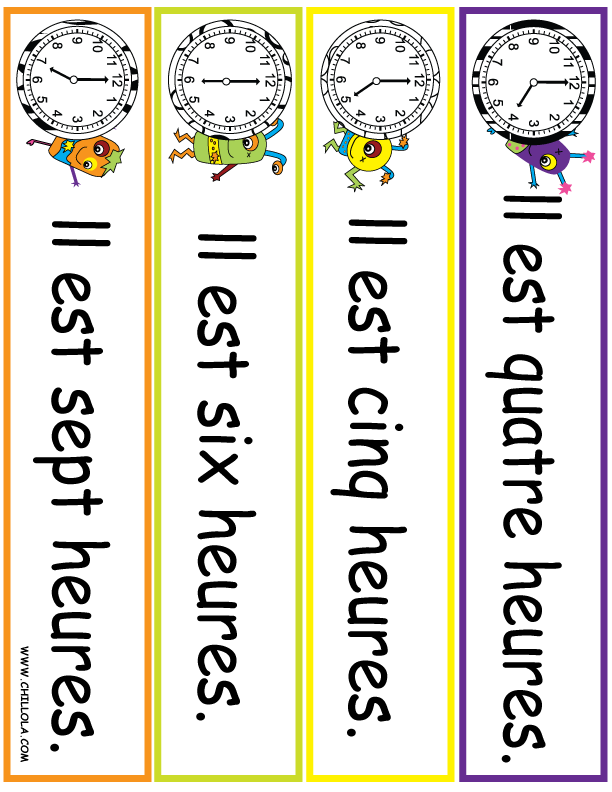 in worksheets  French Worksheets Time french time