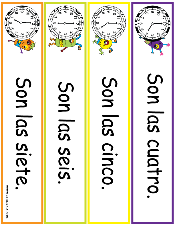 Spanish Time time in worksheets  spanish Worksheets