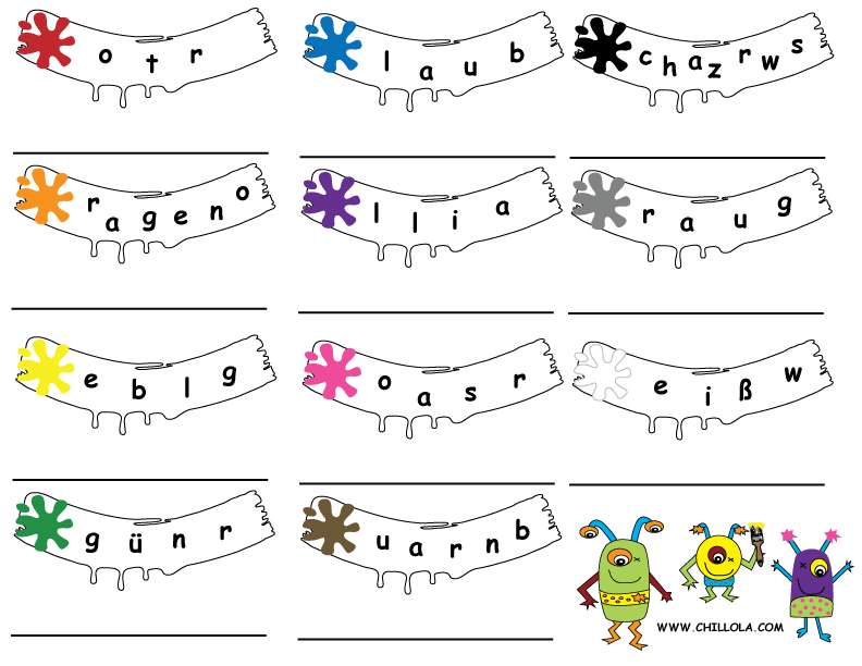 colors worksheets german