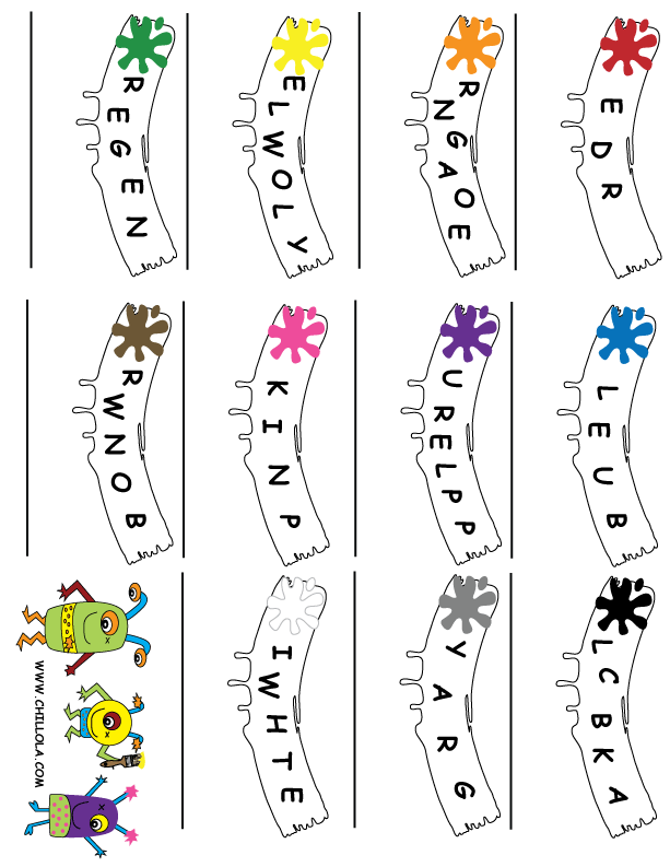 colors worksheets english