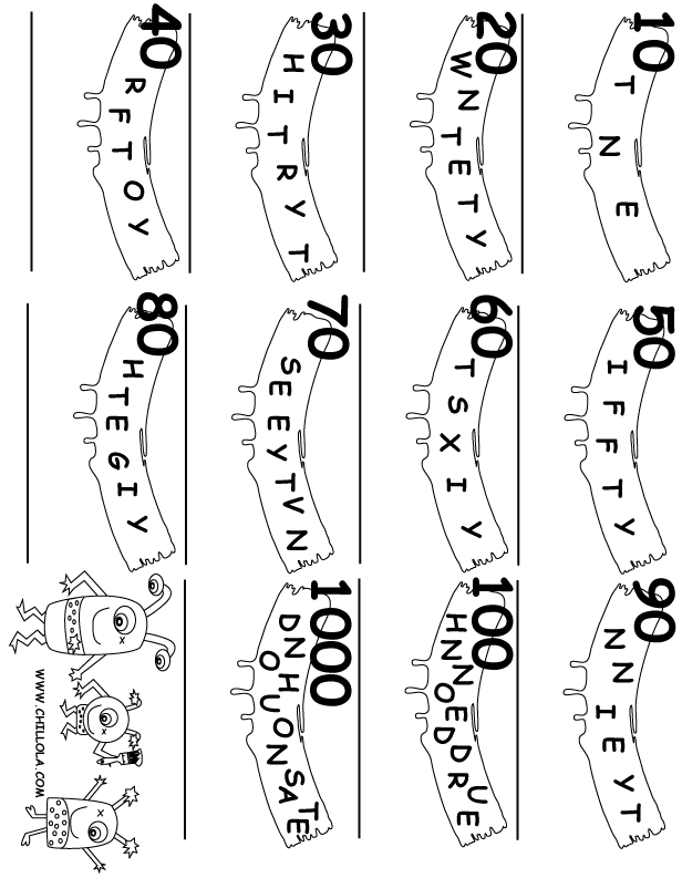 numbers worksheets english