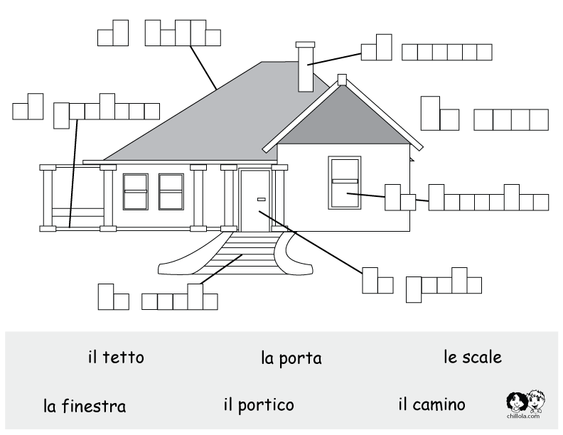 house worksheets italian