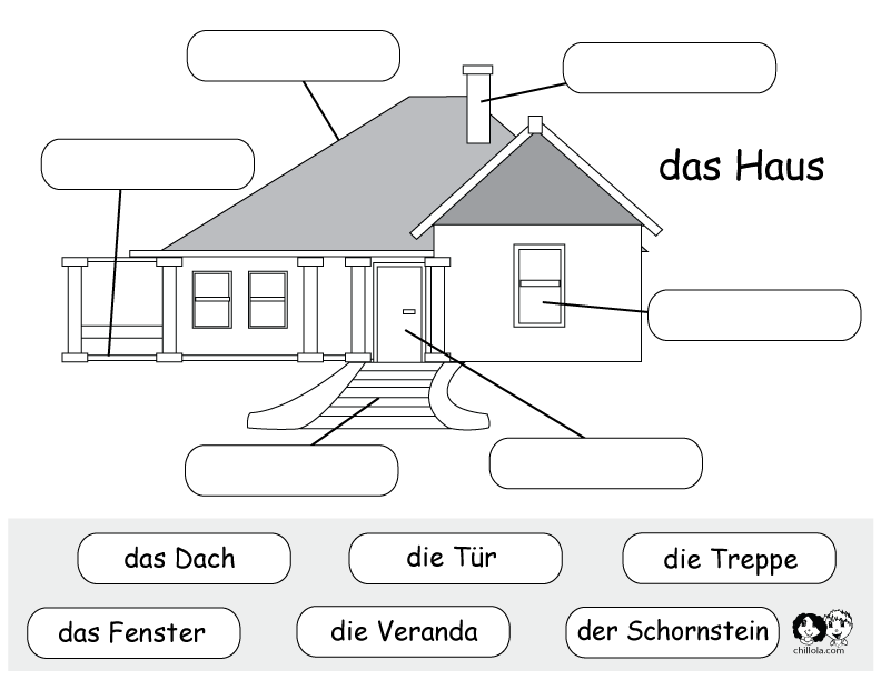 house worksheets german