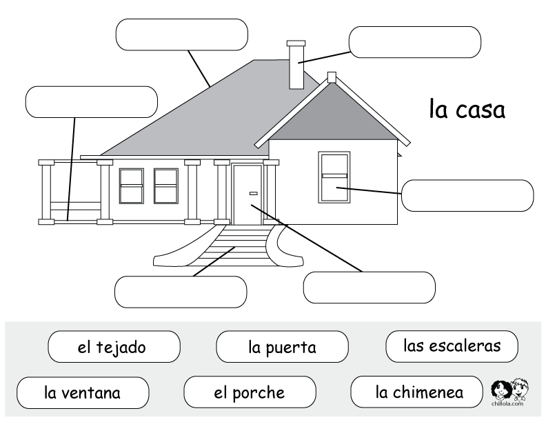 house worksheets spanish