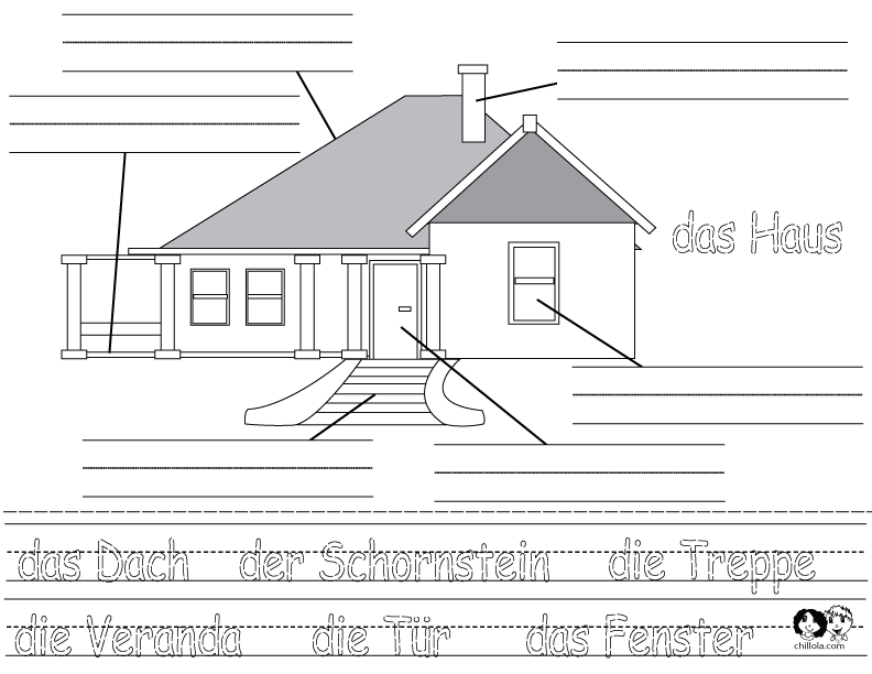 house worksheets german