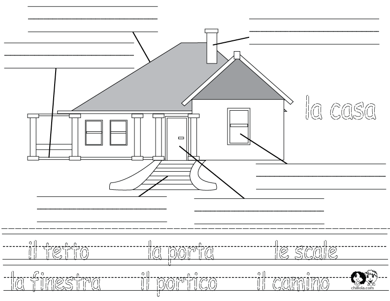 house worksheets italian