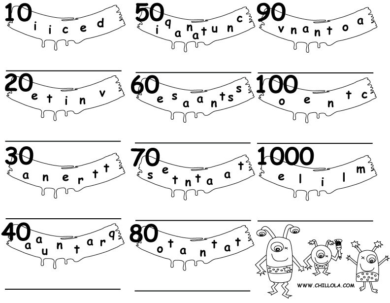 number worksheet italian