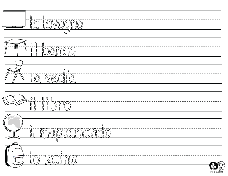 school worksheets italian