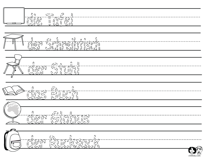 school worksheets german