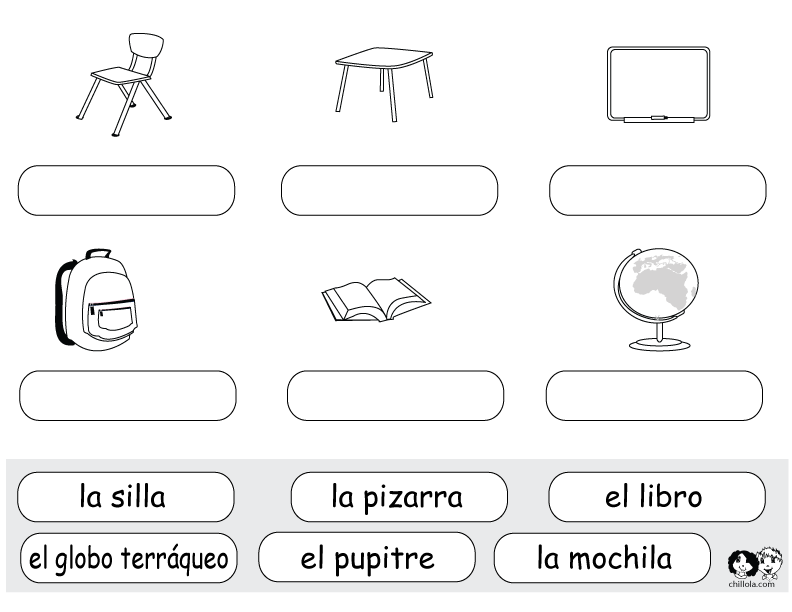 worksheets school spanish