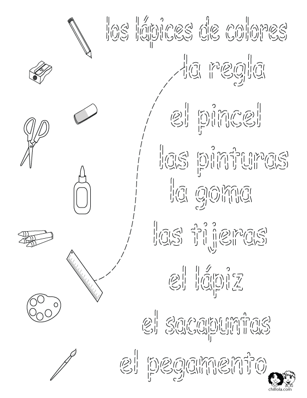 worksheets school spanish