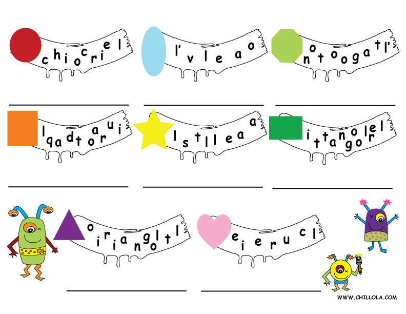 shapes worksheets italian