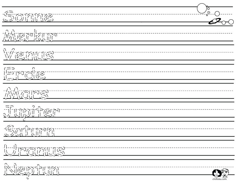 /solar system in german