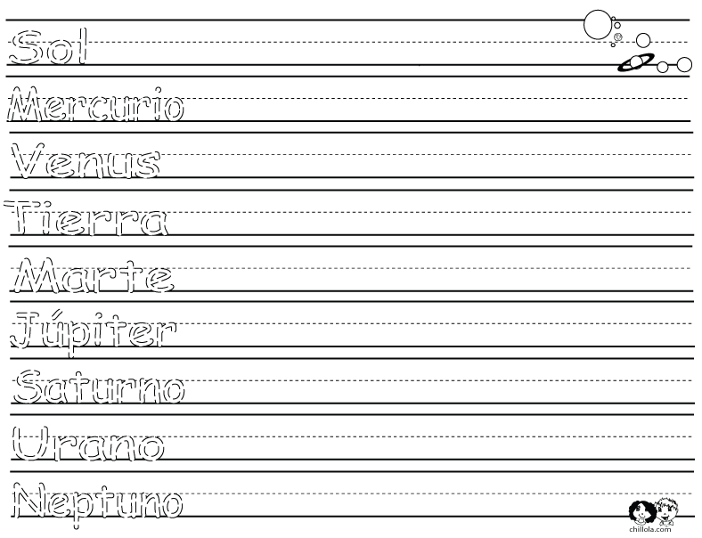 solar system spanish