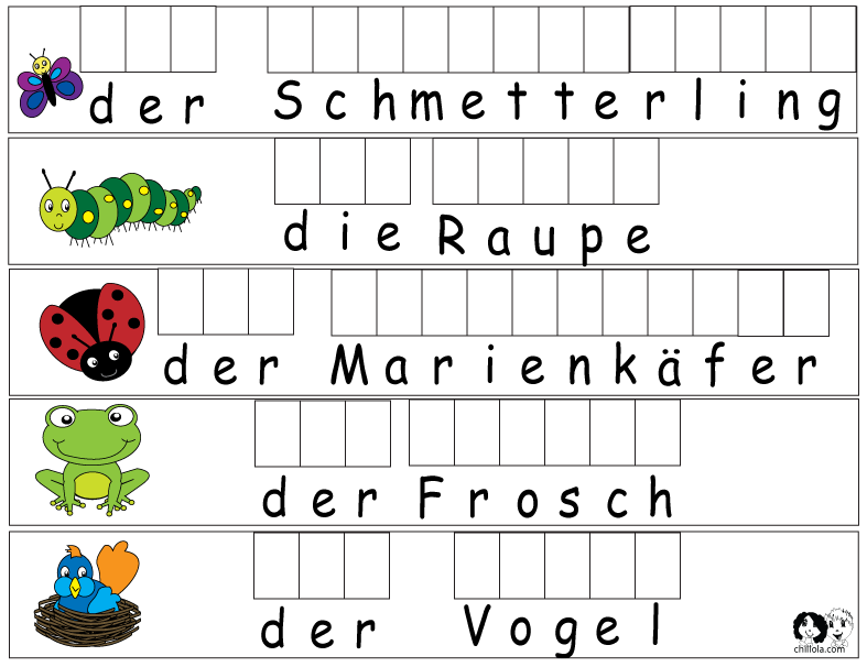 spring worksheets german