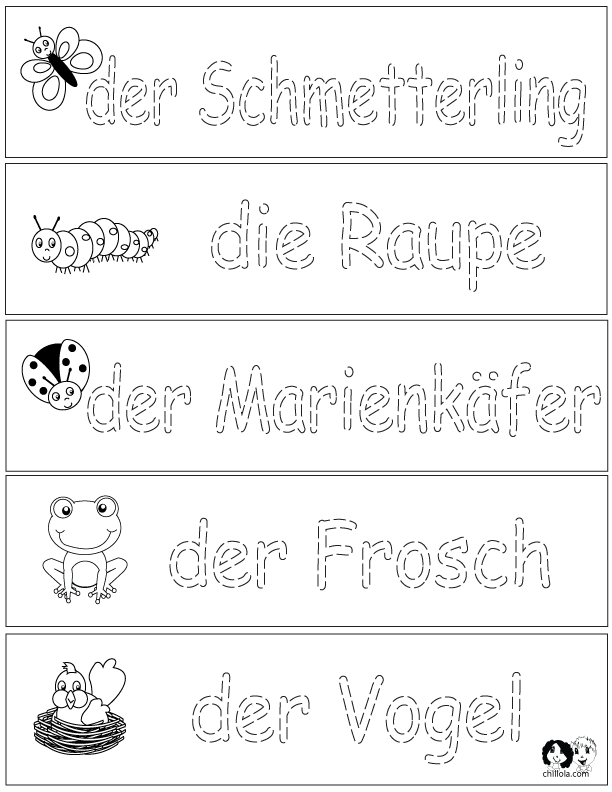 spring german worksheets