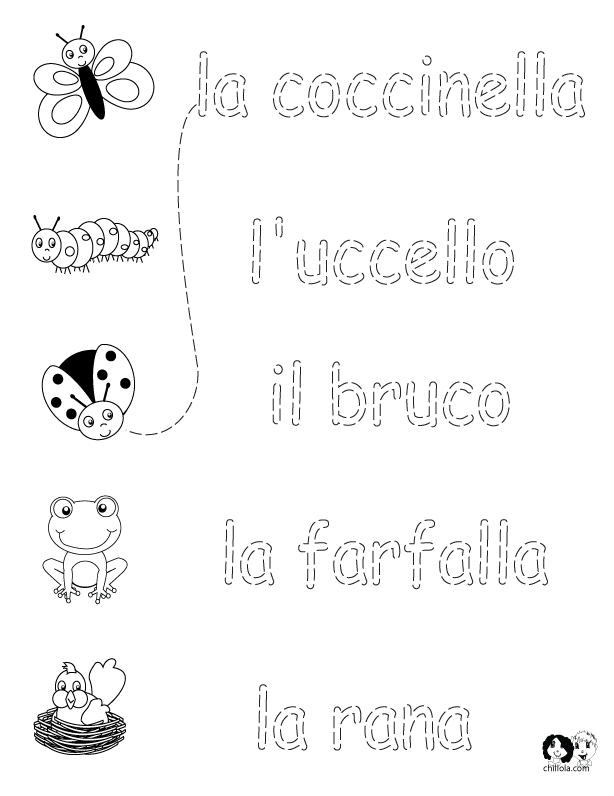 spring worksheets italian