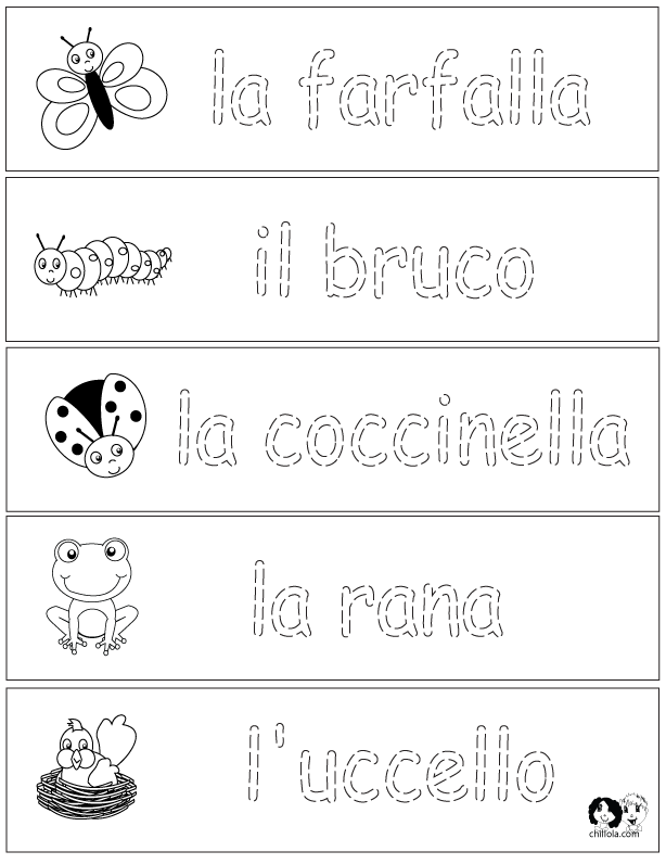 spring worksheets italian