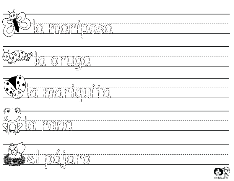 spring printout spanish