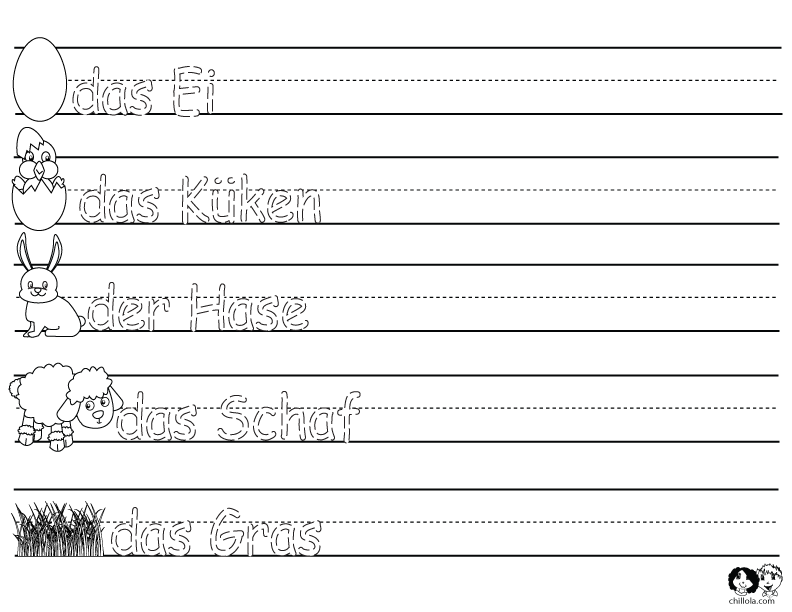 spring worksheets german