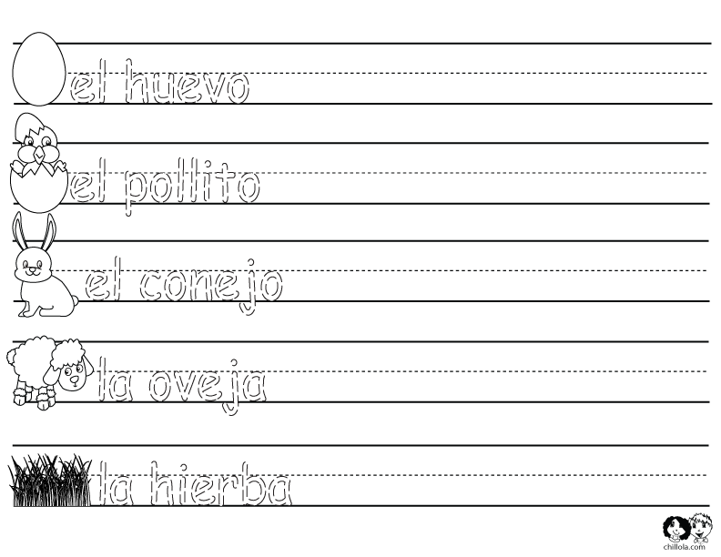 spring worksheets spanish