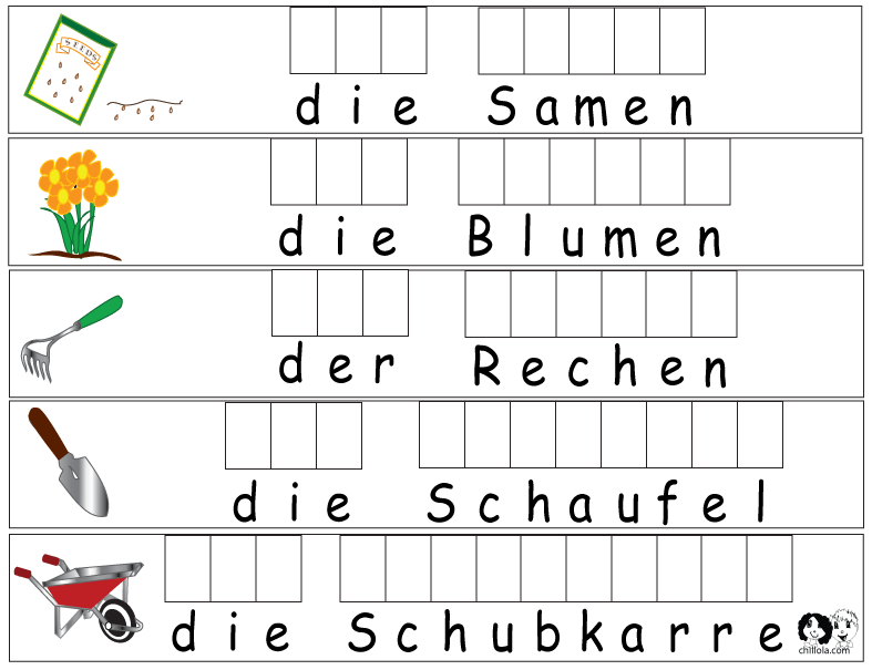 spring worksheets german