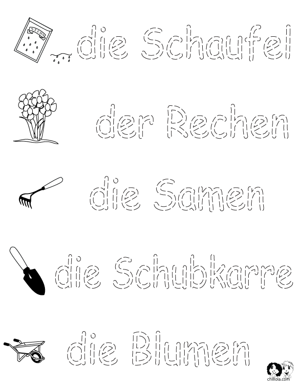 spring worksheets german