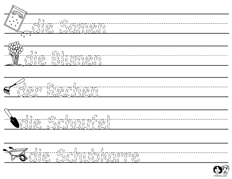 spring worksheets german