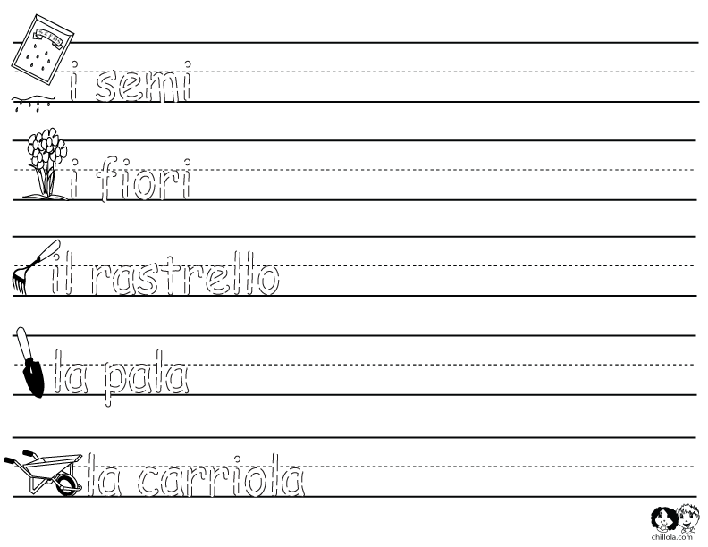 spring worksheet italian