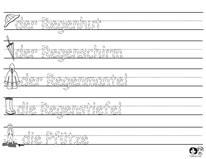 spring worksheets german