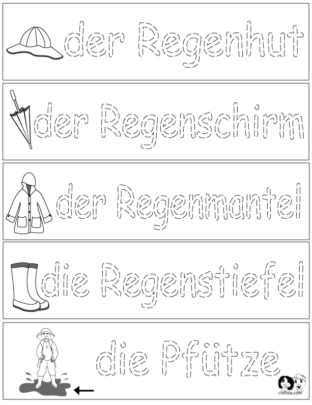 spring german worksheets