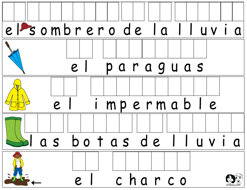 spring worksheets spanish