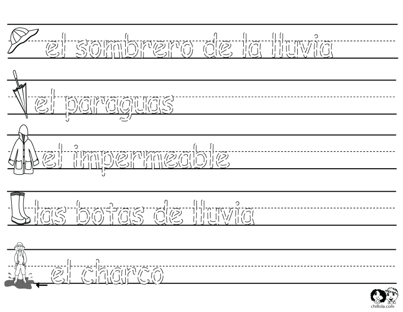 spring worksheets spanish