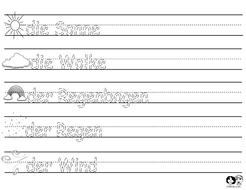 spring worksheets german