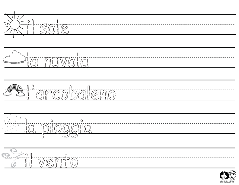 spring worksheet italian