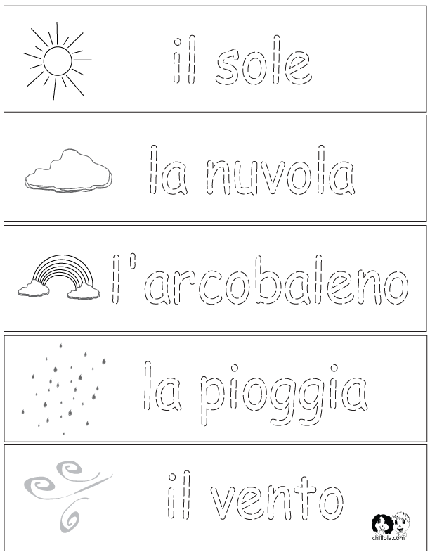 spring worksheets italian