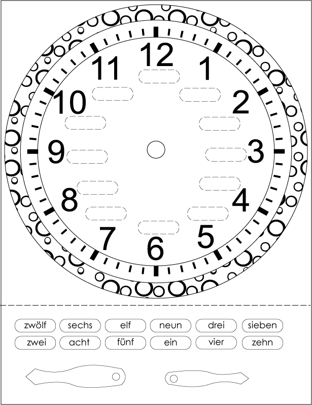 time worksheet german