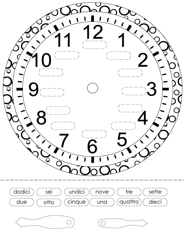 time worksheet italian