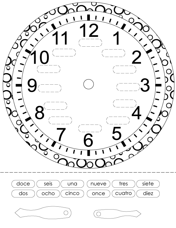 time worksheet spanish