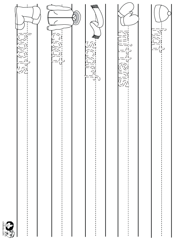 winter clothes  worksheets